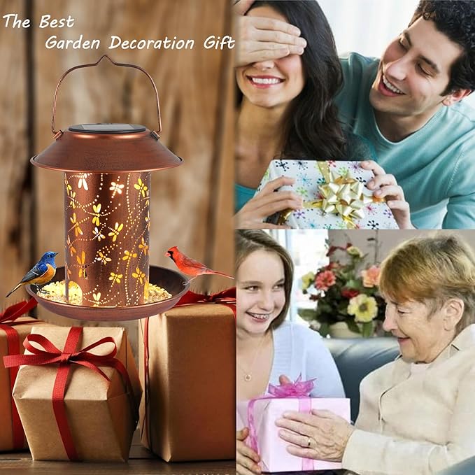Bird Feeders for Outdoors Dragonfly Solar Lanterns Outdoor Waterproof Garden - Image 4
