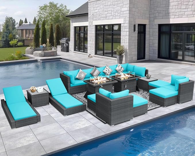 NICESOUL 18 Piece Extra Large Luxury Patio Furniture Set - Image 2
