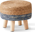 Cpintltr Foot Stool Natural Seagrass Hand Weave Poufs Round Ottoman by CpintltrFruniture