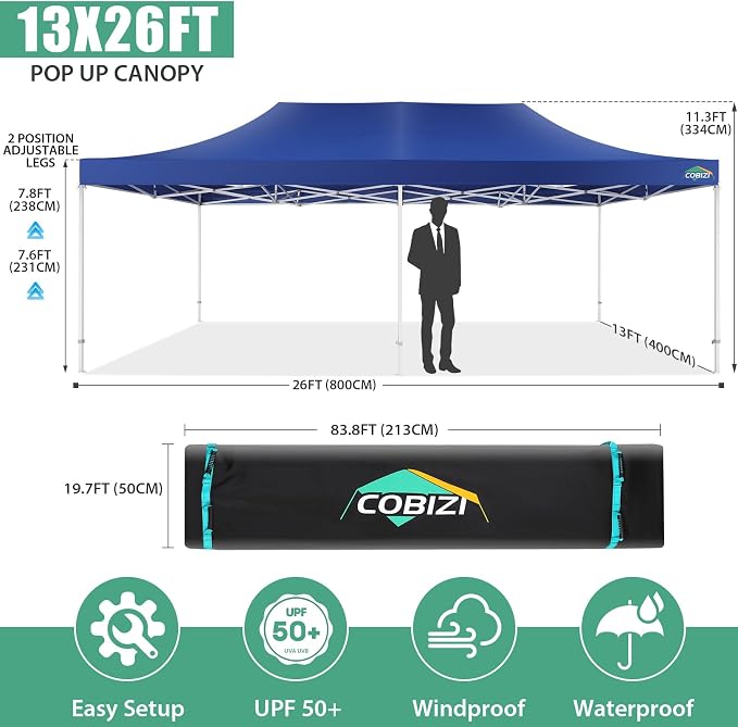 COBIZI 13x26 Pop Up Canopy - Image 9