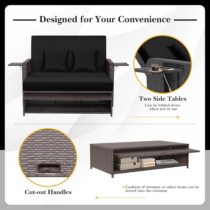 Tangkula Patio Rattan Daybed - Image 9