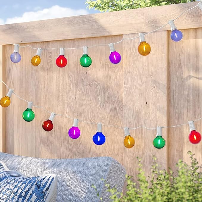 25Ft LED Outdoor String Lights, G40 Outdoor Christmas Decorations Lights - Image 9