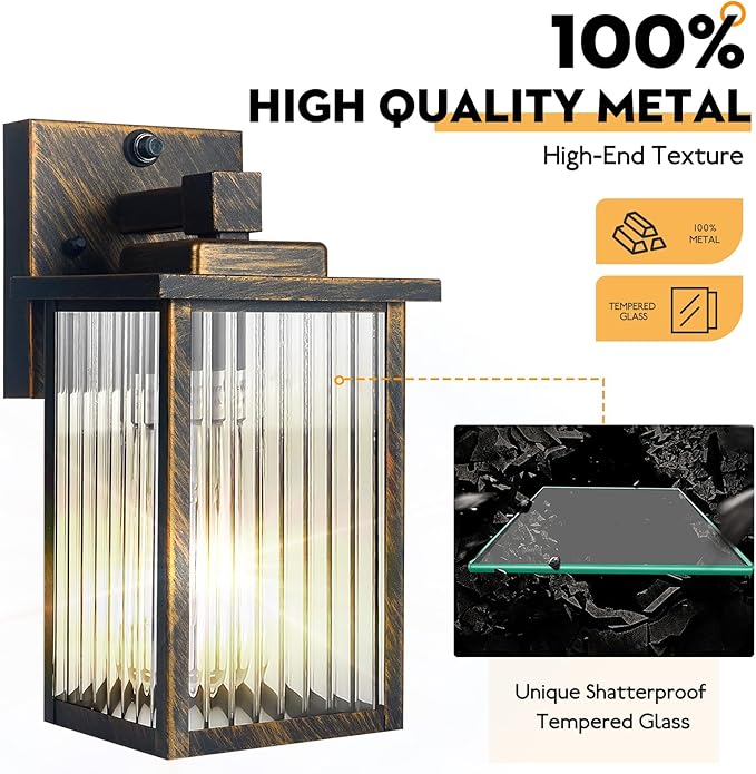 Outdoor Wall Light with Dusk to Dawn Sensor, Waterproof Exterior Light - Image 2