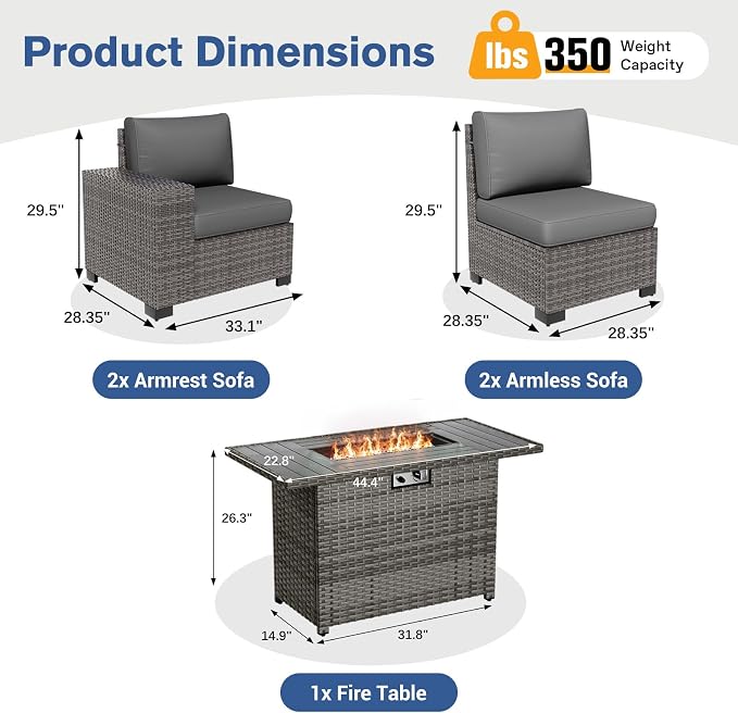 5 Piece Patio Furniture Set - Image 7