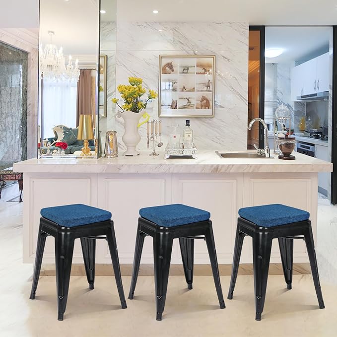 BUYUE Friendly Woven Fabric Magnetic Bar Stool Cushions Set of 4, Enhanced - Image 3