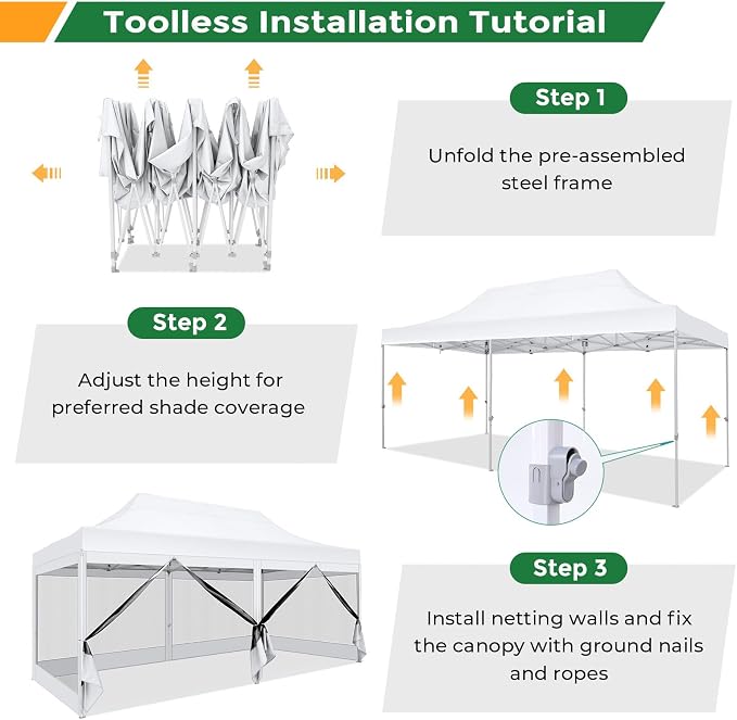 COBIZI 10x20 Heavy Duty Pop Up Canopy - Image 7