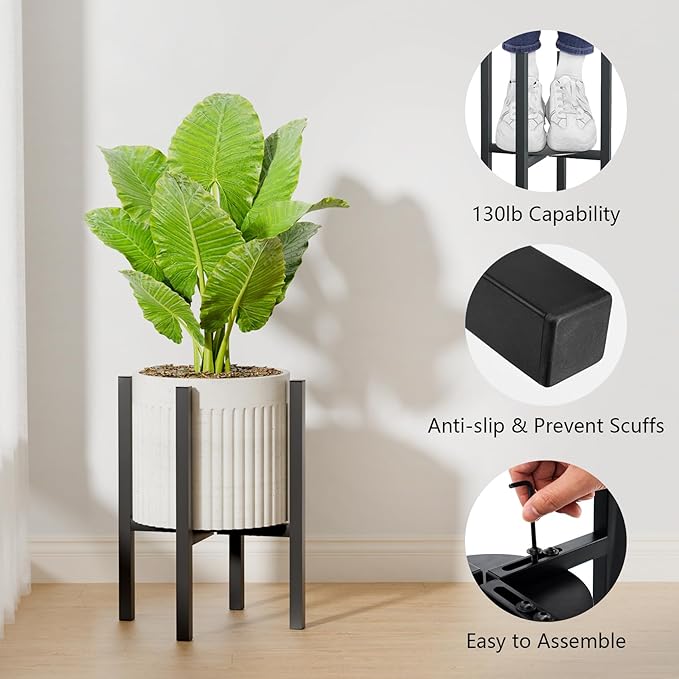 2-Pack Adjustable Metal Plant Stand Indoor Outdoor - Image 4