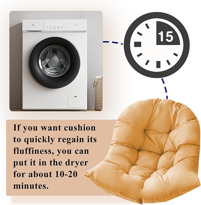 Hammock Swing Chair Cushion, Hanging Basket Seat Cushion Pillow, Soft Hanging - Image 3