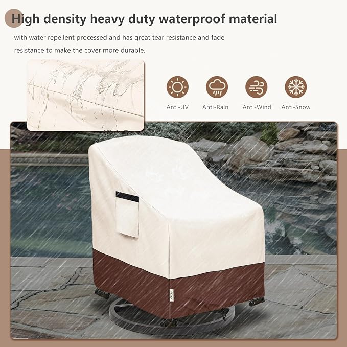 Patio Chair Covers for Outdoor Furniture Waterproof 4 Pack, Heavy Duty - Image 4