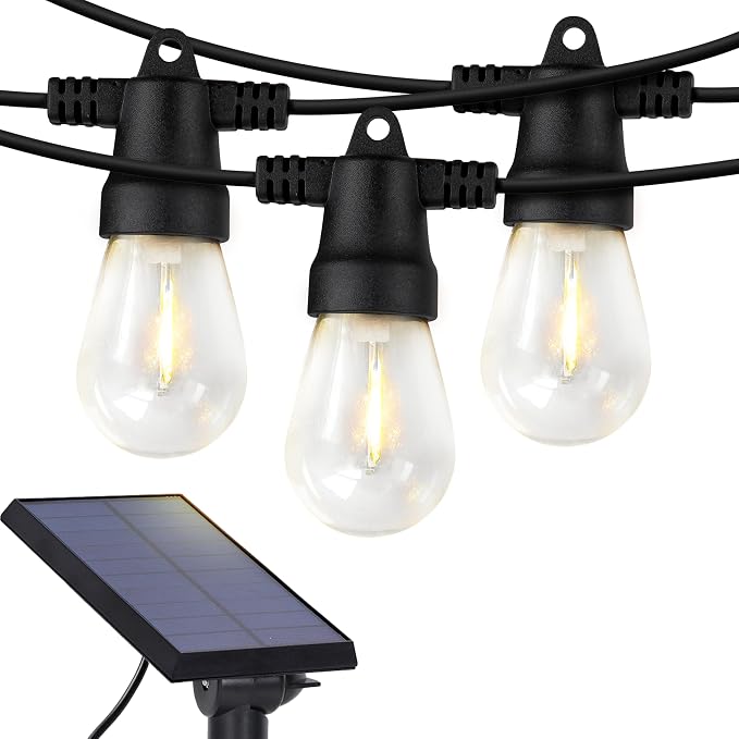 Brightech Ambience Pro Solar Powered Outdoor String Lights -27 ft Commercial by Brightech