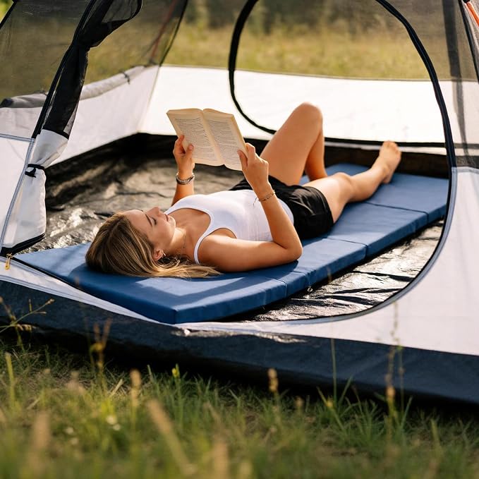 ABORON XXL Camping Cot with 2in Memory Foam Trifold Mattress, 900LBS Heavy Duty - Image 3