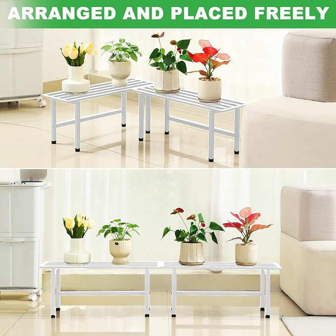 2 Pack Metal Plant Stand Outdoor Plant Shelf Indoor, 1 Tier Heavy Duty Plant - Image 5