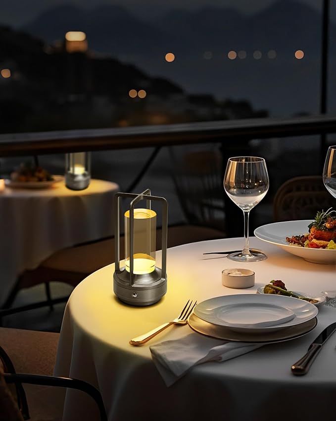 Set of 2 Cordless Table Lamps, LED Rechargeable Battery Operated Desk Lamps - Image 2