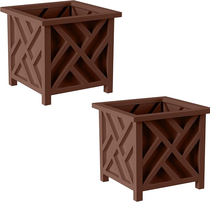 Lattice Design Outdoor Planter Box 2-Pack by PureGarden
