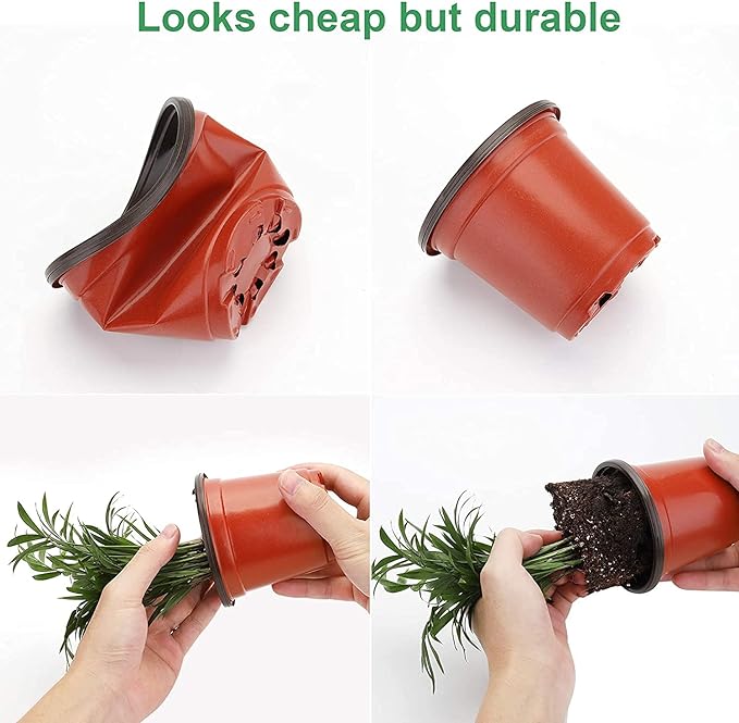 MIXC Plant Nursery Pots with Humidity Dome 4" Soft Transparent Plastic - Image 2