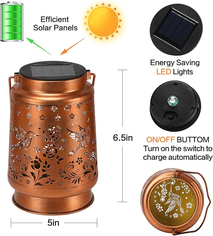 Hummingbird Solar Lanterns Outdoor Waterproof Garden Decor Christmas Gifts - Image 5