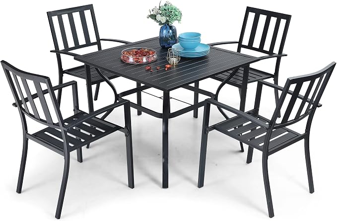 PHI VILLA 5 Piece Outdoor Dining Table Set by PHIVILLAThepioneerofcomfortablehouseholdsupplies