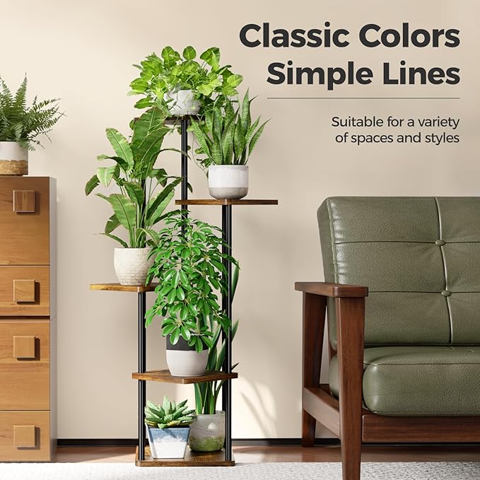 Bamworld Plant Stand Indoor Tall Plant Shelf - Image 3