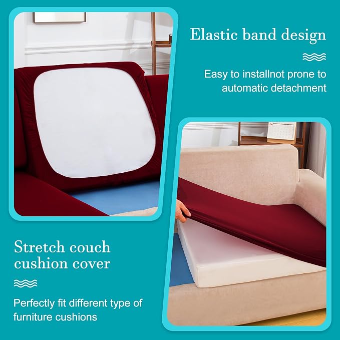 12Pcs Stretch Patio Cushion Covers, Outdoor Couch Covers Replacement, Outdoor - Image 5