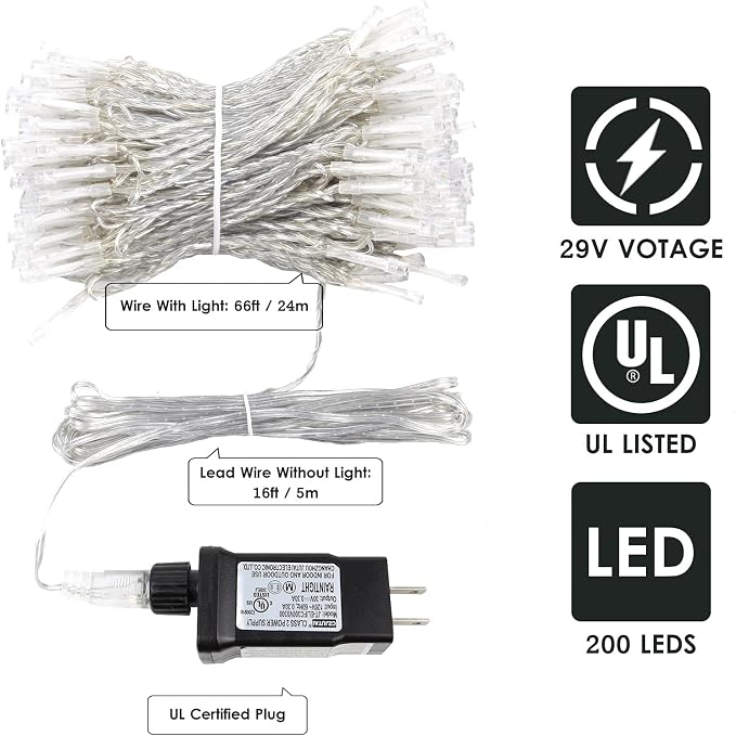 Connectable 200 LED Christmas Lights Indoor Outdoor - Image 9