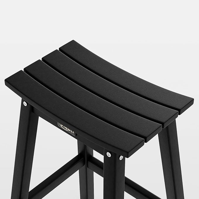 VINGLI 30 Inch Outdoor Bar Stools Set of 2, HDPE Bar Chairs - Image 5