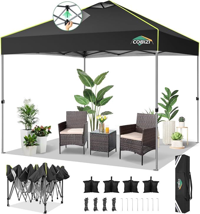 COBIZI 10x10 Pop Up Canopy One Push Party Tent by COBIZI