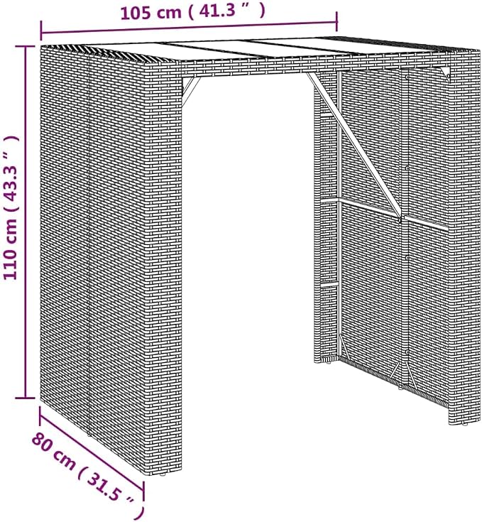 vidaXL 5 Piece Patio Bar Set - Image 7