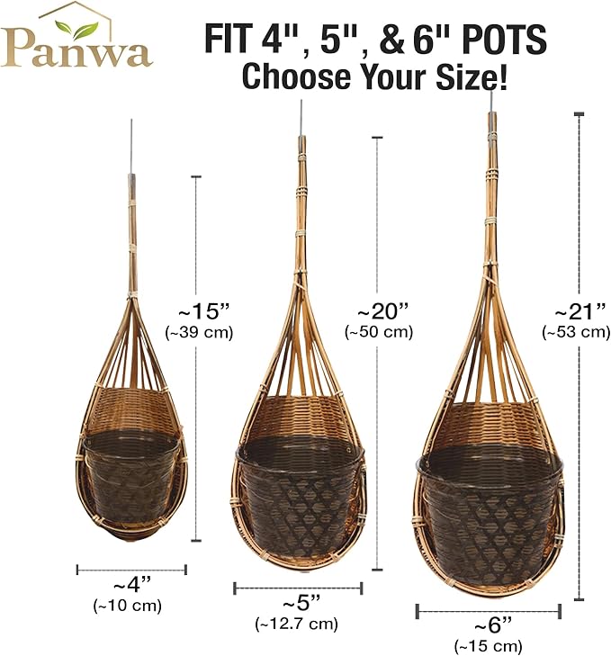 Handmade 100% Thai Bamboo Hanging Orchid Basket – 4 Inch, 5 Inch, 6 Inch - Image 6