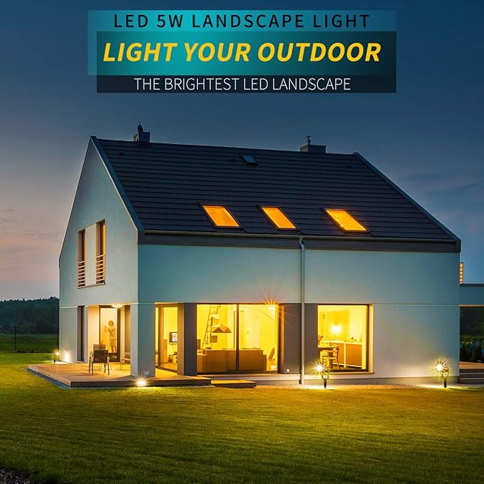 LED Landscape Lights, 5W 120V AC Outdoor Pathway Garden Yard Spotlight - Image 7