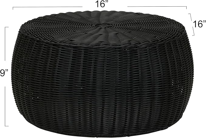 Household Essentials Handwoven Resin Storage Stool Ottoman - Image 2