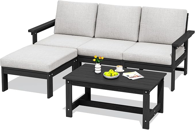 SERWALL Outdoor Sectional Sofa Set, 5-piece Outdoor Modula Couch Set by SERWALL