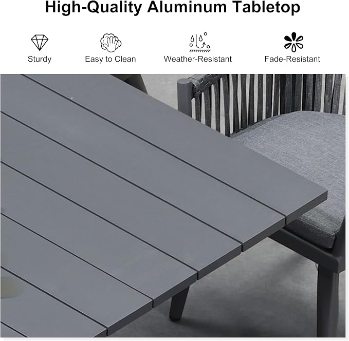 PURPLE LEAF 9 Pieces Patio Dining Set - Image 6