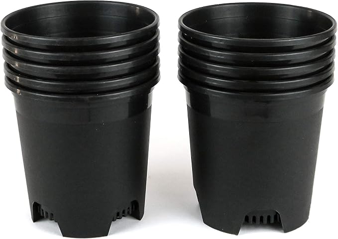 5.5 Inch Gardening Flower Pots 10-Pack Black Pot Liners 0.5 Gallon Nursery Pot - Image 2