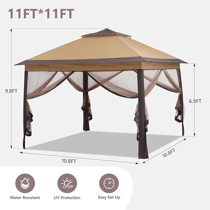 GDY 11x11 Pop Up Canopy Tent, Outdoor Canopy - Image 2