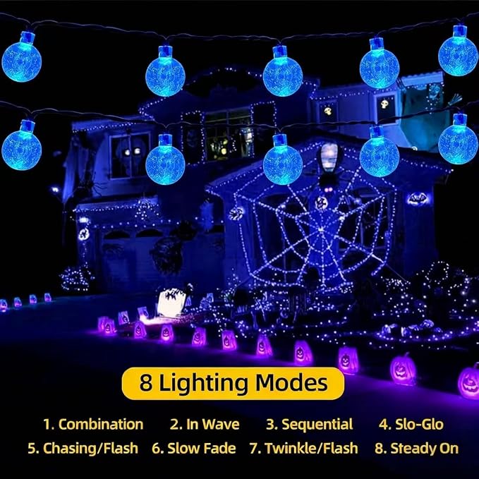 20 LED Decorations Crystal Globe Solar String Extra-Bright Outdoor Lights - Image 4