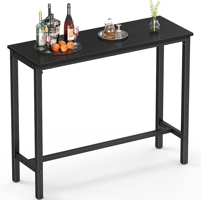 Mr IRONSTONE Bar Table, for Narrow Space, Living Room, Sturdy Metal Frame by MrIRONSTONE