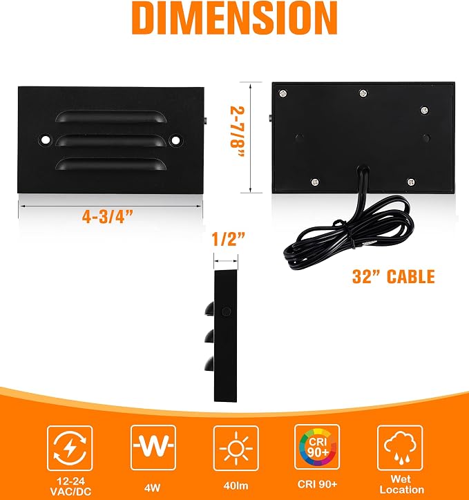 CLOUDY BAY 5CCT 12V 4W Low Voltage LED Step Light - Image 8