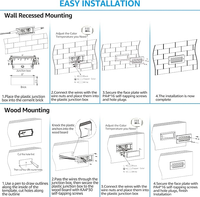 LEONLITE Update 5CCT LED Step Lights 120-277V, Dimmable 4.5W 300LM Anti-Glare - Image 7