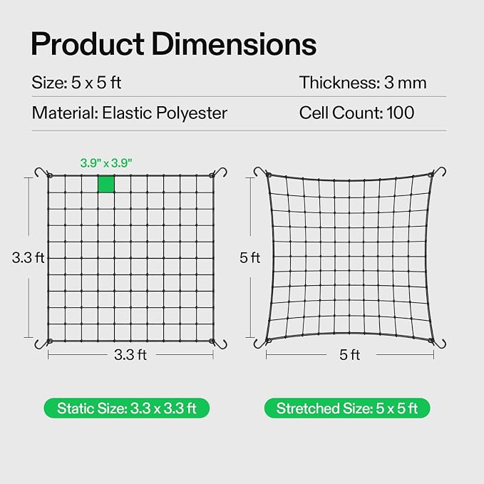 VIVOSUN 5 x 5Ft. Elastic Trellis Netting - Image 7