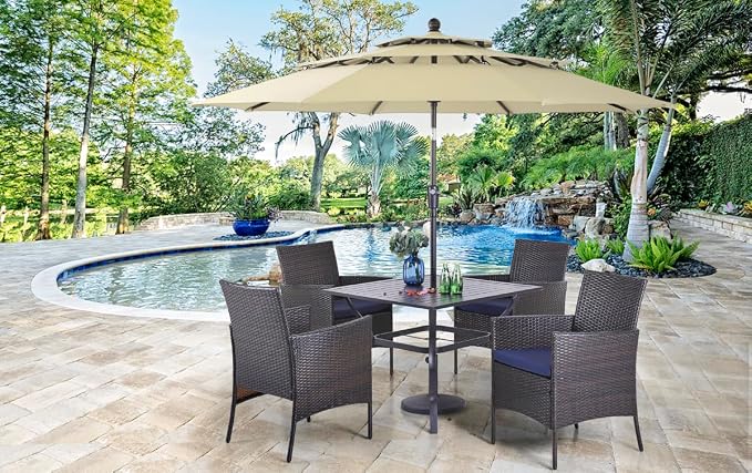 PHI VILLA 5 Piece Patio Dining Set - Image 7