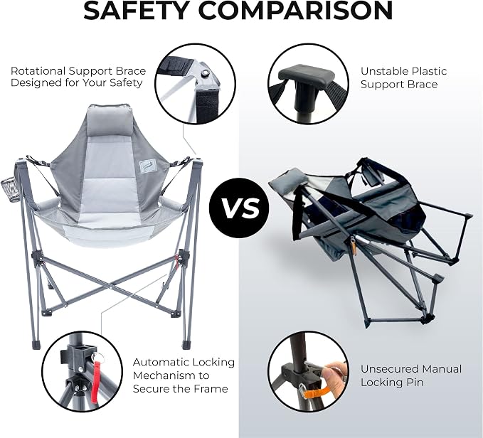 Portable Swing Hammock Chair | Foldable Recliner Rocking Lounger - Image 5