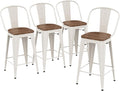 Yongqiang 26 inch Metal Bar Stools Set of 4 Farmhouse Kitchen Island Counter by lightupyourlife