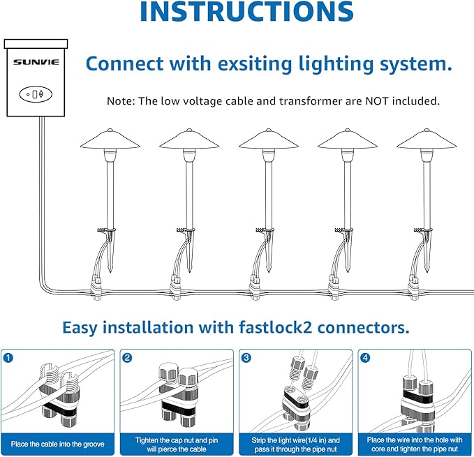 SUNVIE Low Voltage Pathway Lights LED Landscape Lights Low Voltage 3W 12-24V - Image 7