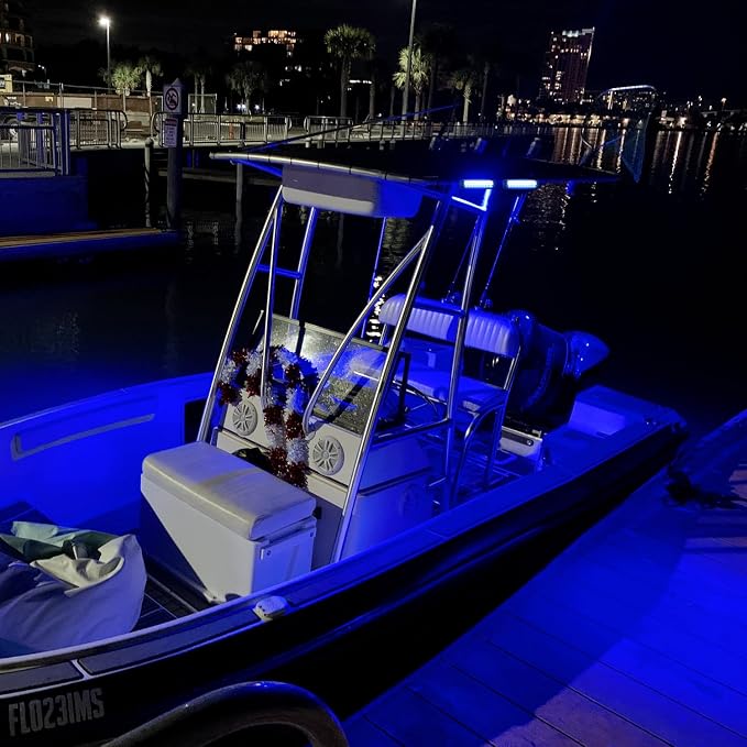 Nilight Marine LED Pods Navigation Lights 2PCS 54W Blue White Flood Beam Ponton - Image 7
