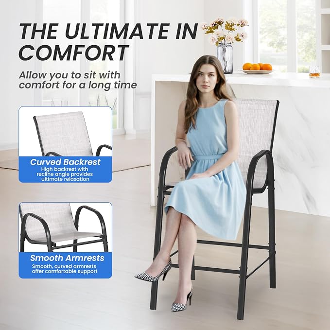 6-Piece Outdoor Bar Stool Set - Image 5
