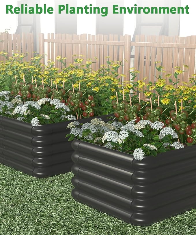 3.0x1.8x1.0ft Raised Garden Bed Kit, Rustproof PP Material Garden Box, Flower - Image 7