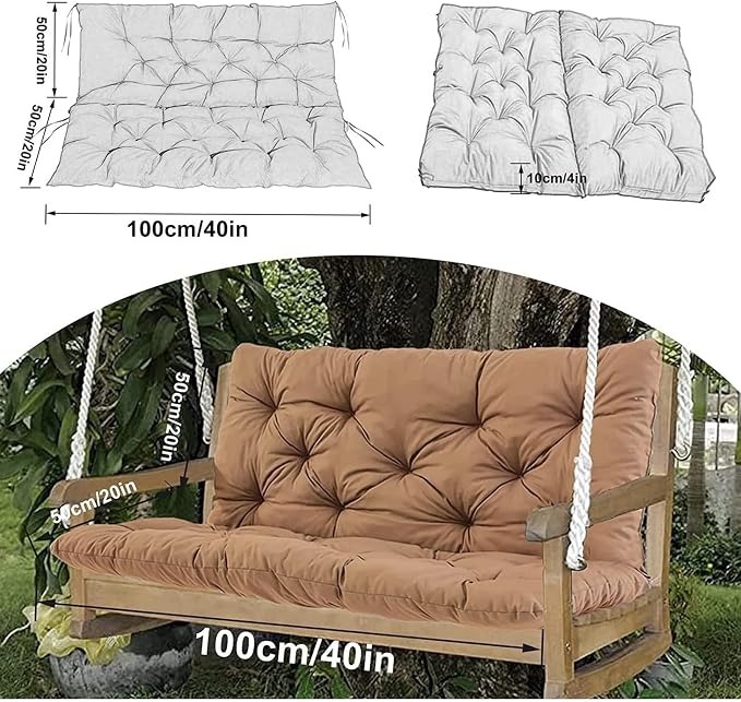 Swing Cushion Replacement Outdoor Porch Waterproof Bench Cushion 2-3 Seater - Image 7