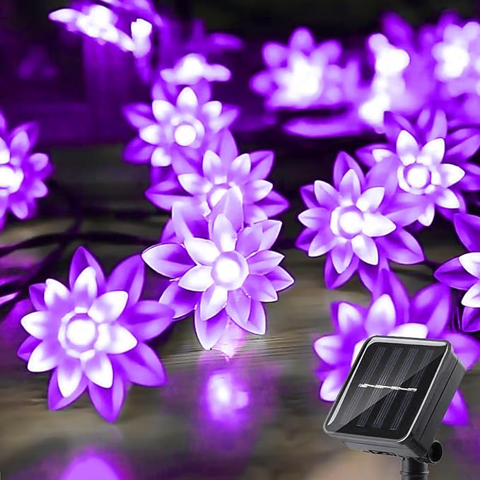 ITICdecor Solar Flower String Lights Outdoor Waterproof 50 LED Upgraded Flower by ITICdecor