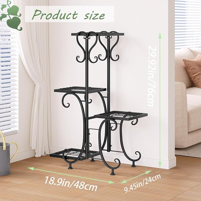Plant Stand Indoor Outdoor Shelf 4Tier Metal Holder Pot Rack Multiple Plants - Image 6