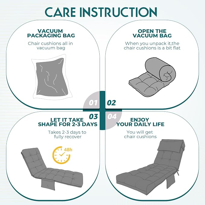 Outdoor Chaise Lounge Chair Cushion, Waterproof Outdoor Chair Cushions - Image 7